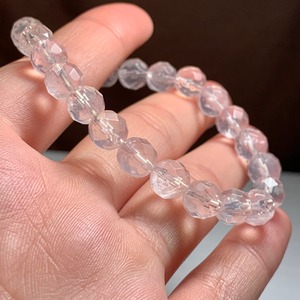 透明度高・ローズクォーツ多面カットブレスレット