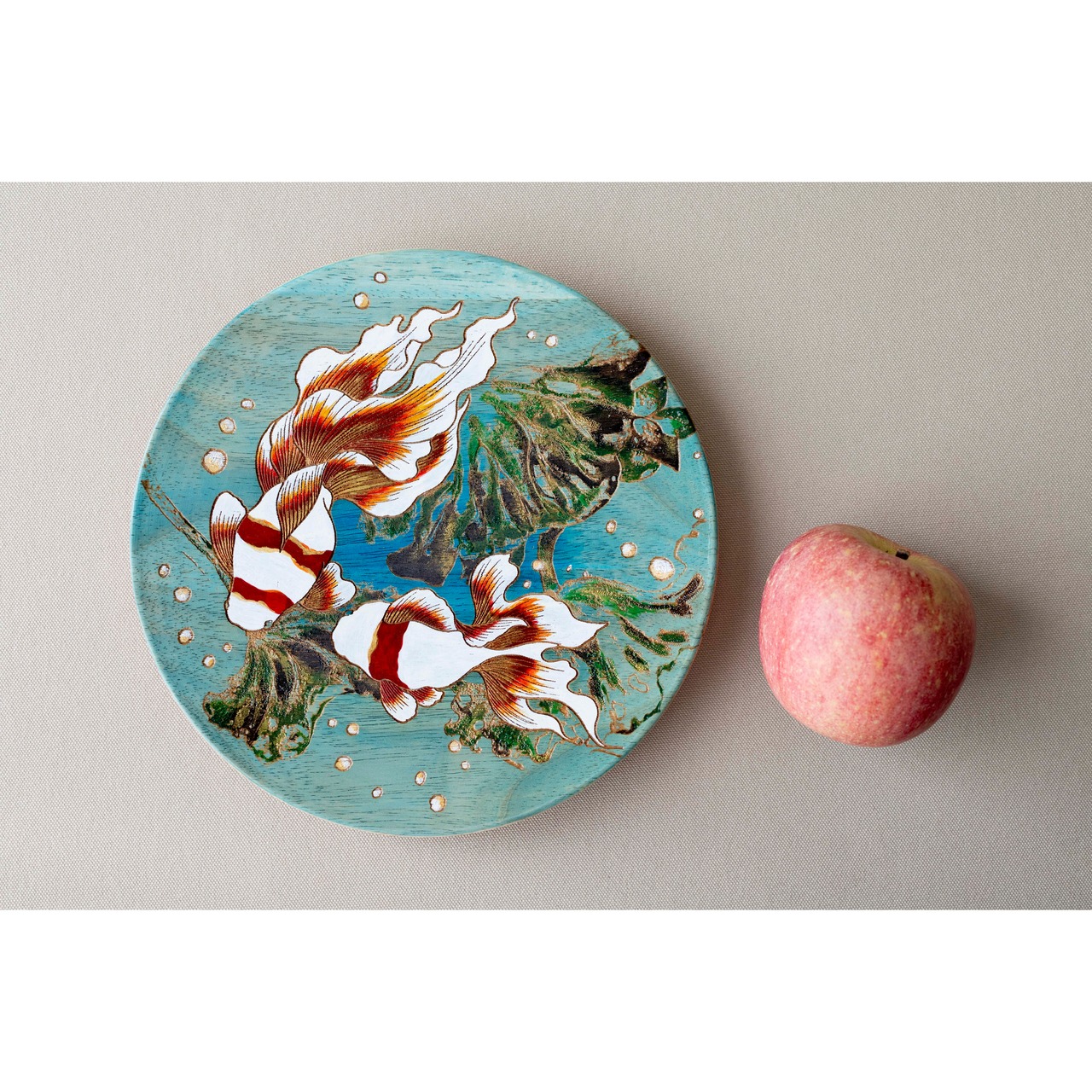 【飾り皿】金魚 Ornamental plate for wall hanging