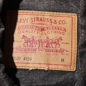 美品 M 70507-4159 Levi’s 90s 00s ウルグアイ製 サルファーブラック デニムジャケット リーバイス
