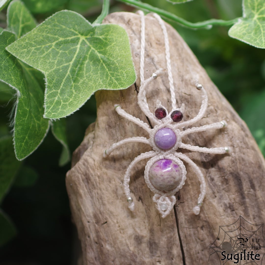 神仏の使い『スギライト』蜘蛛マクラメ編トップネックレス6 | 魔石の部屋
