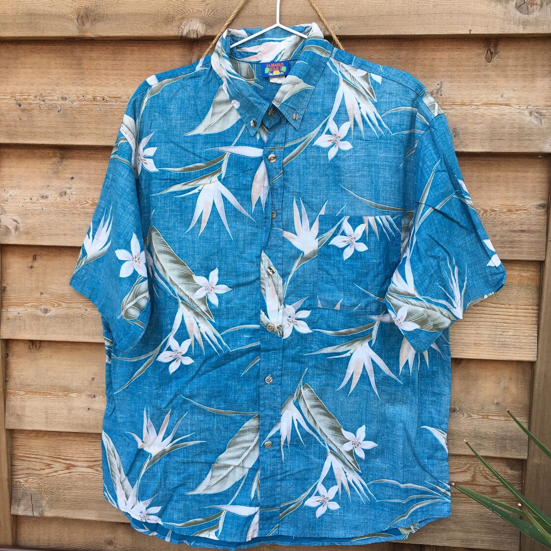 ハワイブルース HAWAII BLUES MADE IN U.S.A. 裏使い リーフ柄 