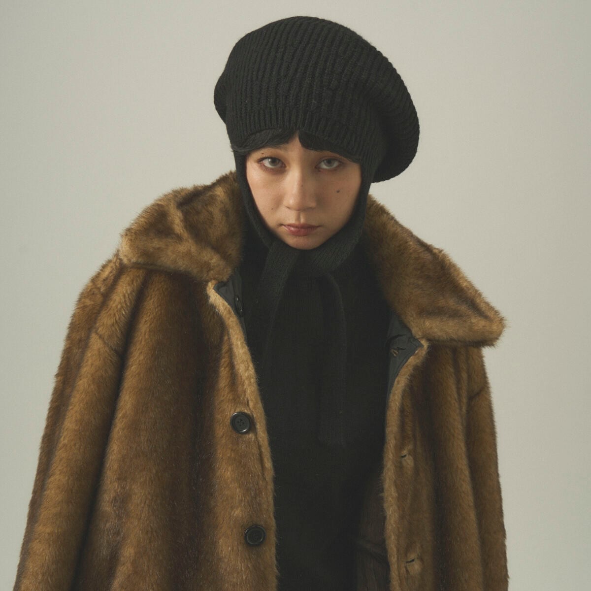 25-B501＜Ear Flap Integration Knit Beret＞ | HICOSAKA