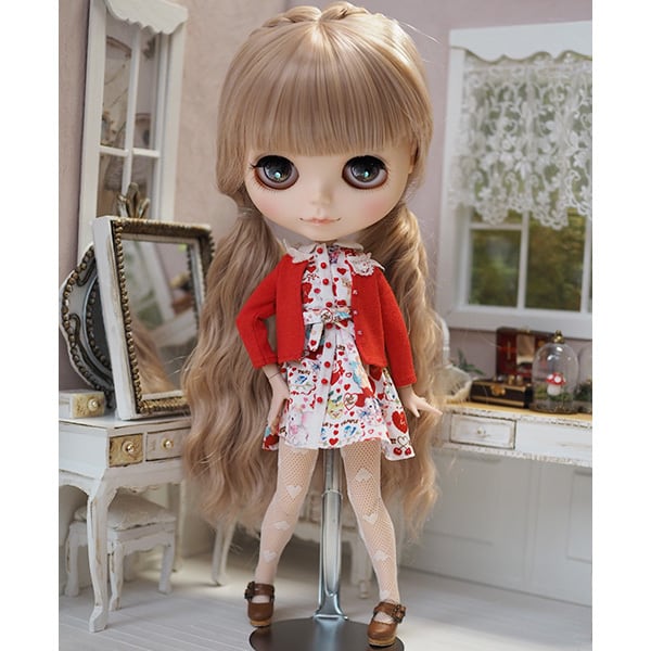 blythe _w-373デラウェア三つ編み⭐️チベットラムフルスキンウィッグ