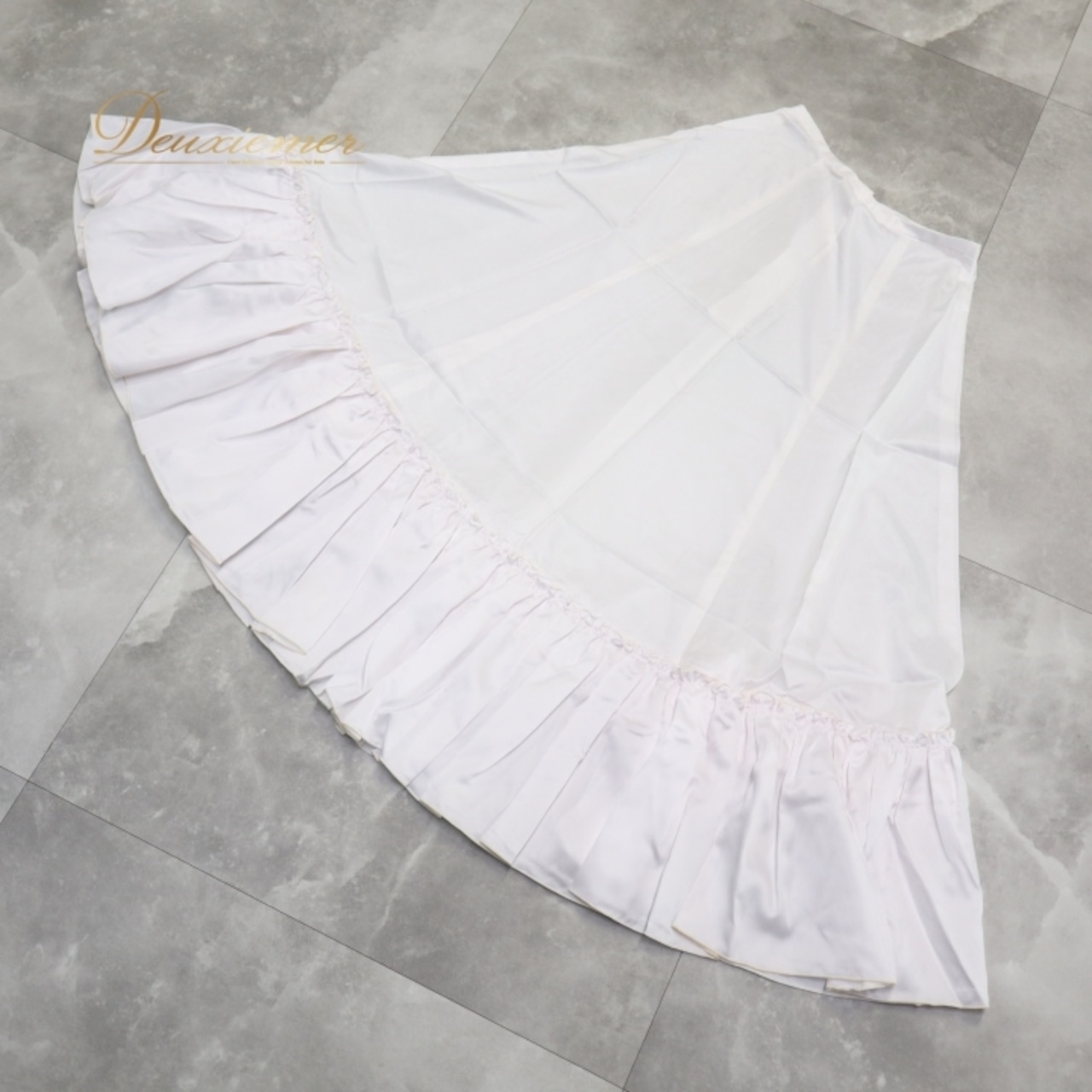 フラメンコ 衣装 ファルダ ペチコート スカート ホワイト系 ナオミコレクション Naomi Collection 白 無地 インナー シンプル ボランテ フリル 重ね着 爽やか