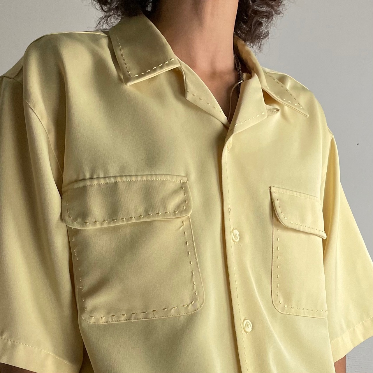 RIGHT YELLOW OPEN COLLAR SHIRT