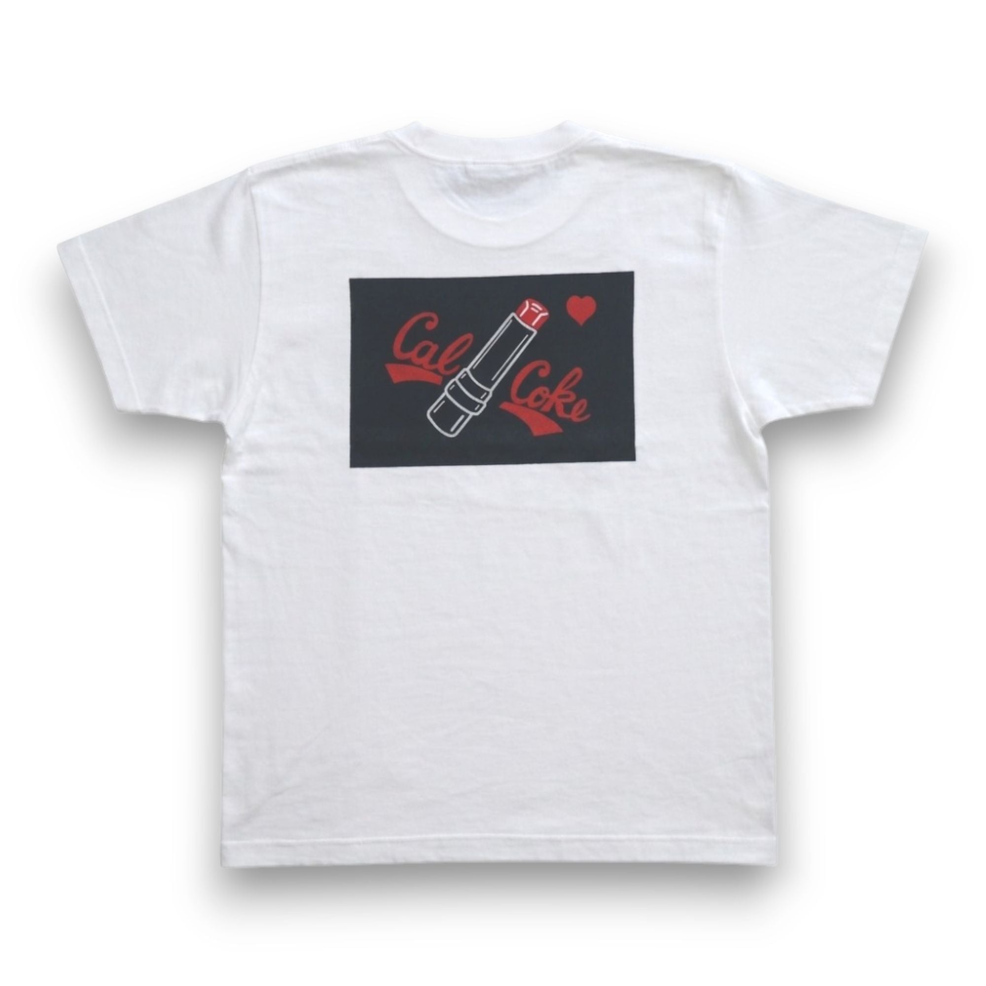 リップバックプリントTシャツ ホワイト CAL-COKE ロカビリー