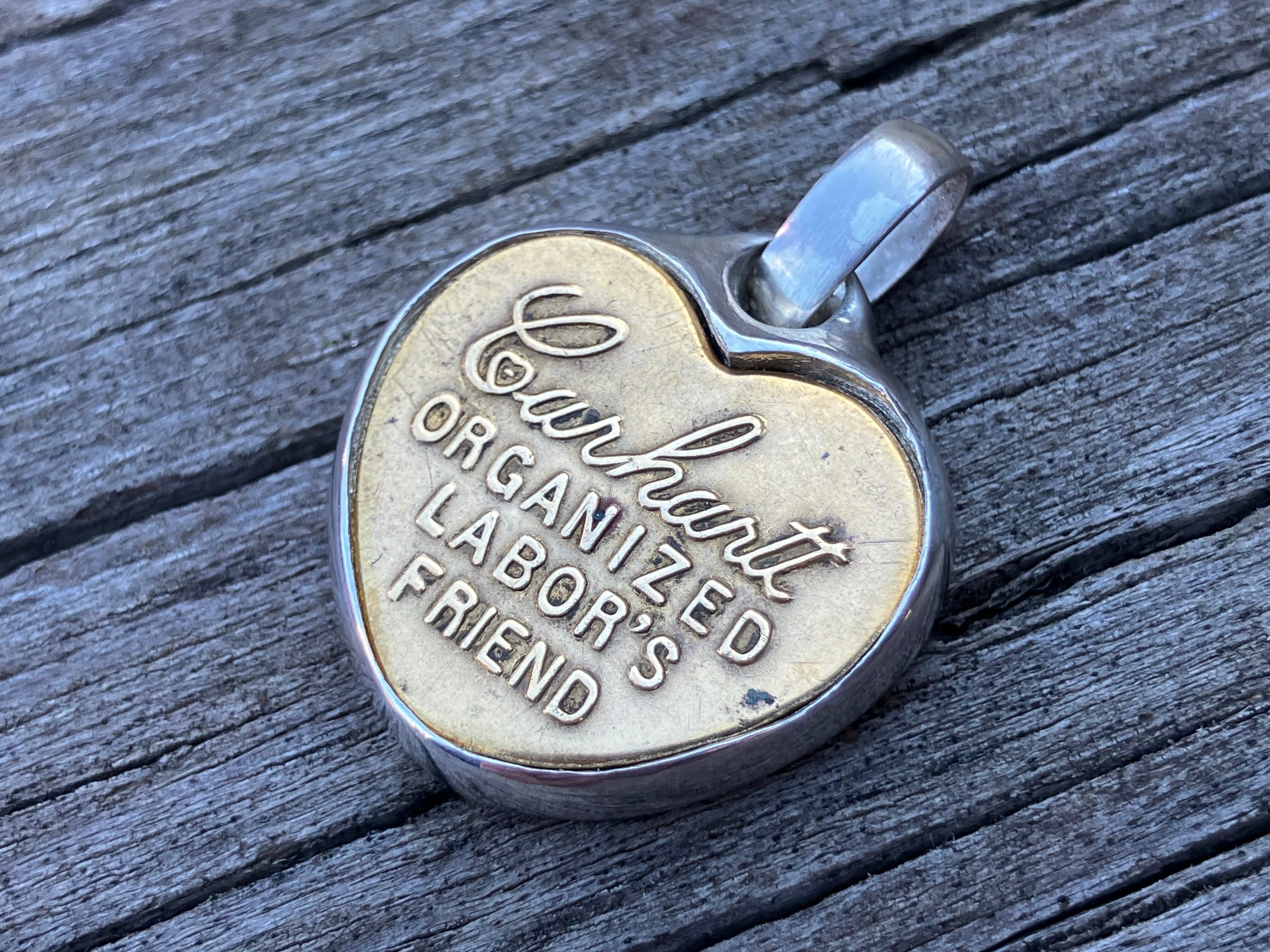 1910s〜 CARHARTT HEART CHANGE BUTTON SILVER 925 PENDANT TOP
