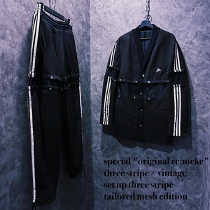 【doppio】special "original re:meke" three stripe × vintage set up three stripe tailored mesh edition