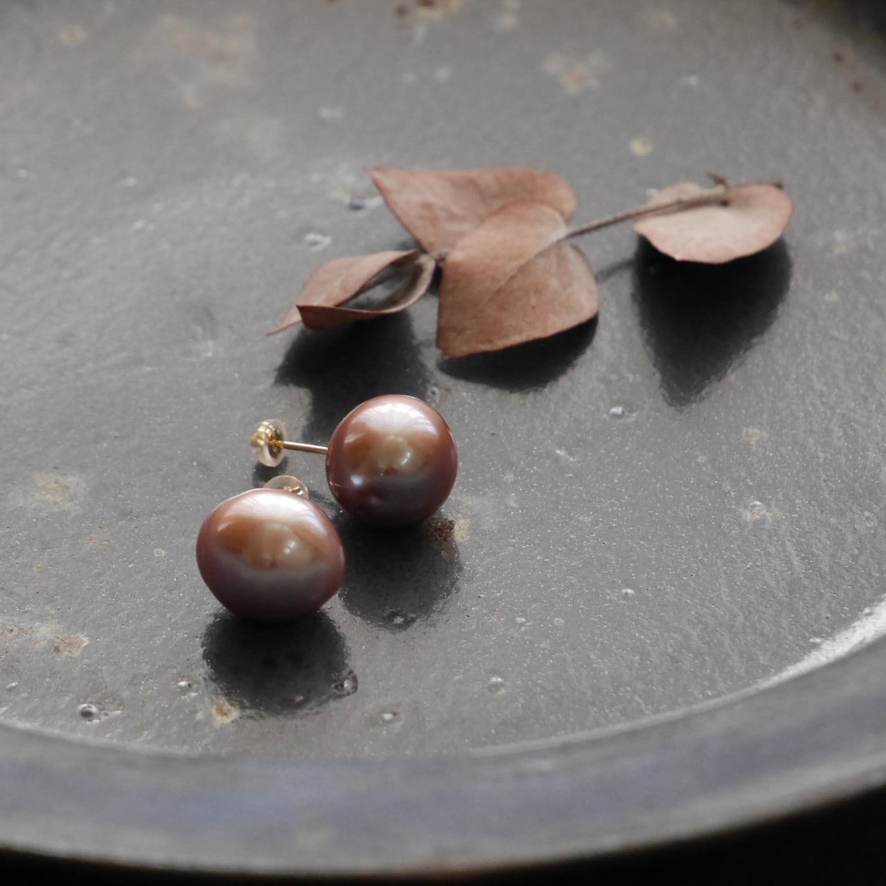 アクセサリー 無穴 Mサイズ 14kgf silver 有核 バロックパールピアス