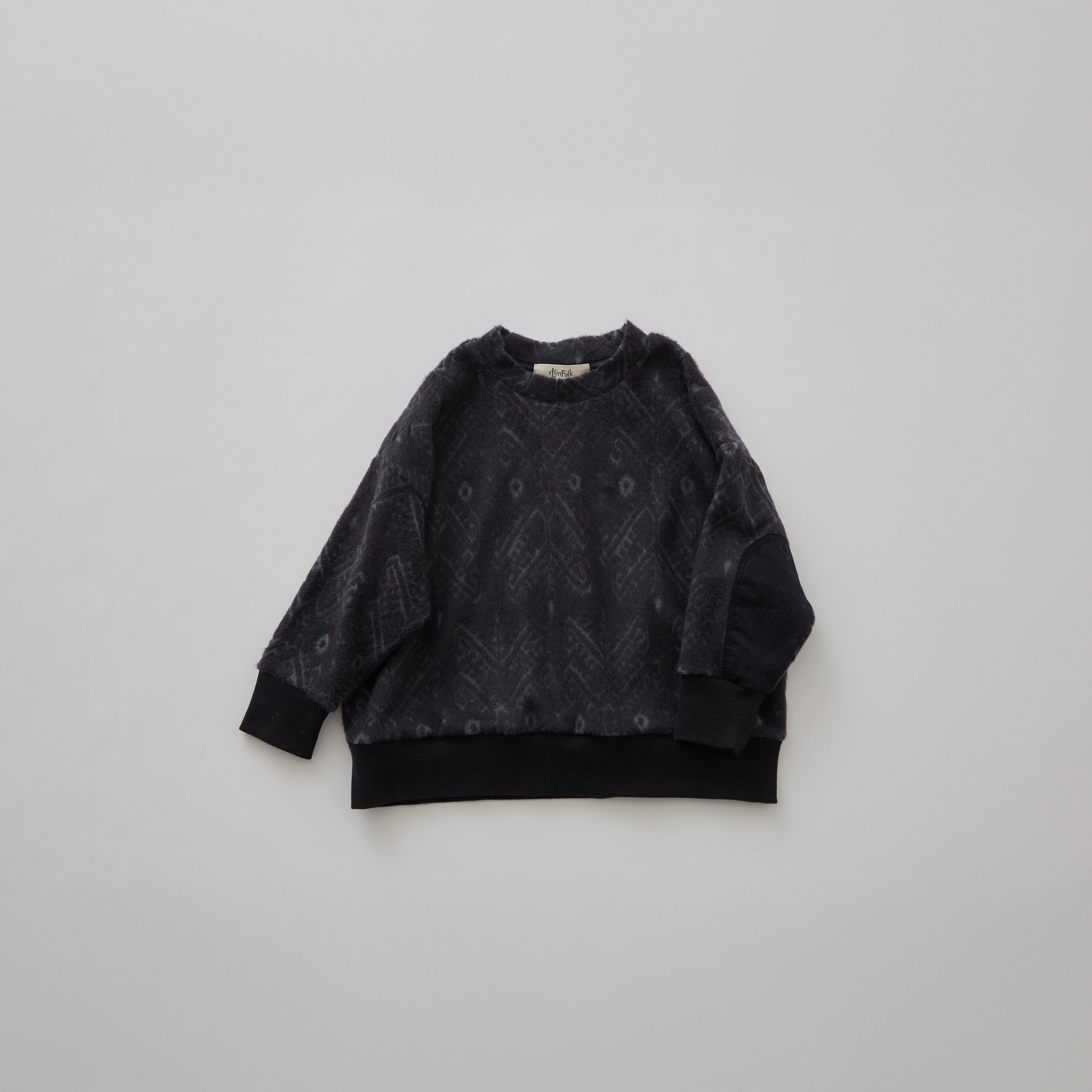 eLfinFolk(エルフィンフォルク)/ Snow Jacquard Pullover / black / 95,110,125cm