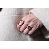 S925 MIXED RUTILE QUARTZ RING GOLD -SMALL-