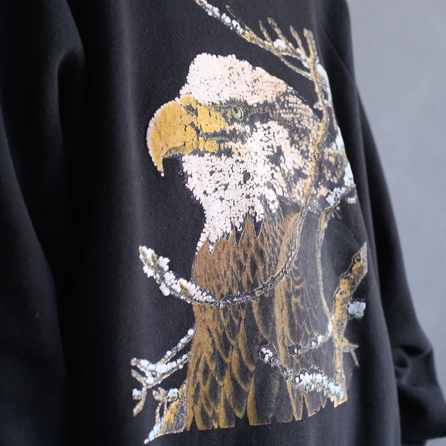 eagle print over size loose sweat