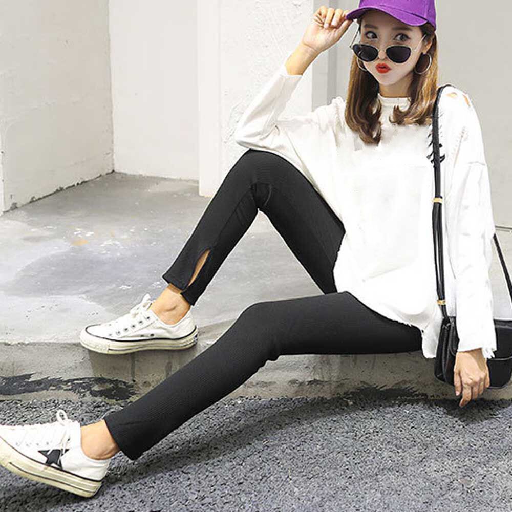 レギンス パンツ レディース きれいめ おしゃれ 大人 かわいい スリット ストレッチ シンプル カジュアル ジム ヨガ スポーツ ダンス 大人可愛い 大人女子