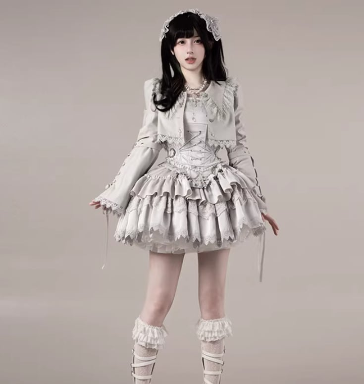 ゴスロリファッション ゴスロリ ショートスカート + コルセット風