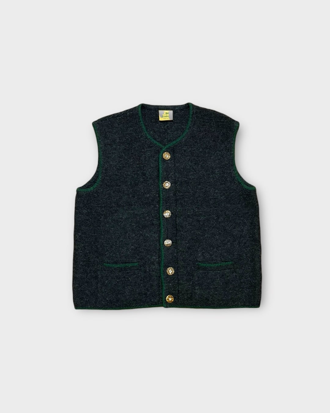 【Used】“St. Peter Trachten” Tyrolean Wool Knit Vest MADE IN EU