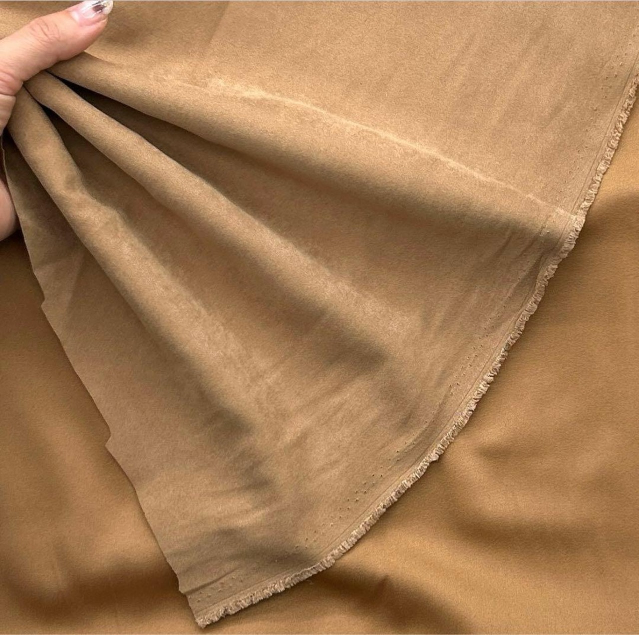 ★NY114◆3m◆ポリエステル100%先染めスエード調生地◆ブラウン