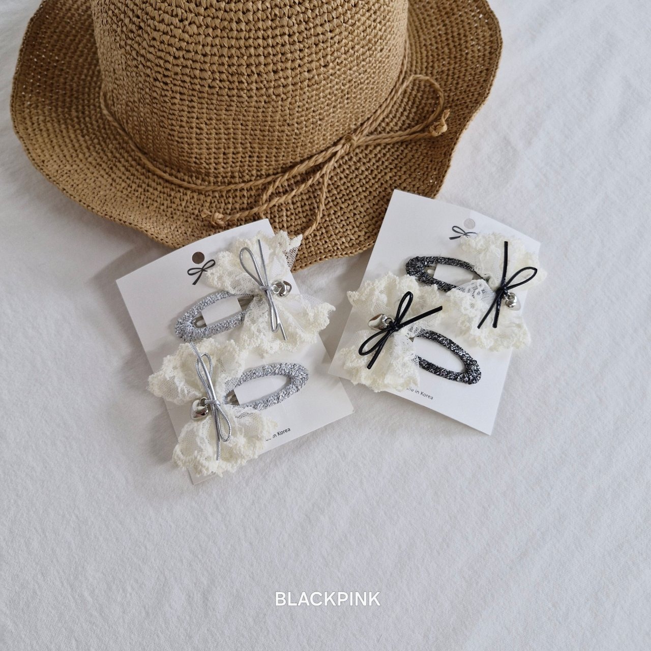 [BLACKPINK] Accessory) Pearl Lace Heart Ribbon Set-up / [블랙핑크] 악세)펄레이스하트리본세트