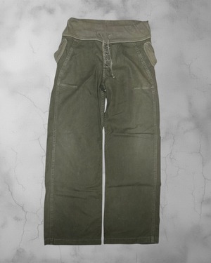 KAPITAL Ribbed Waist Wide-Leg Military Pants Size:3