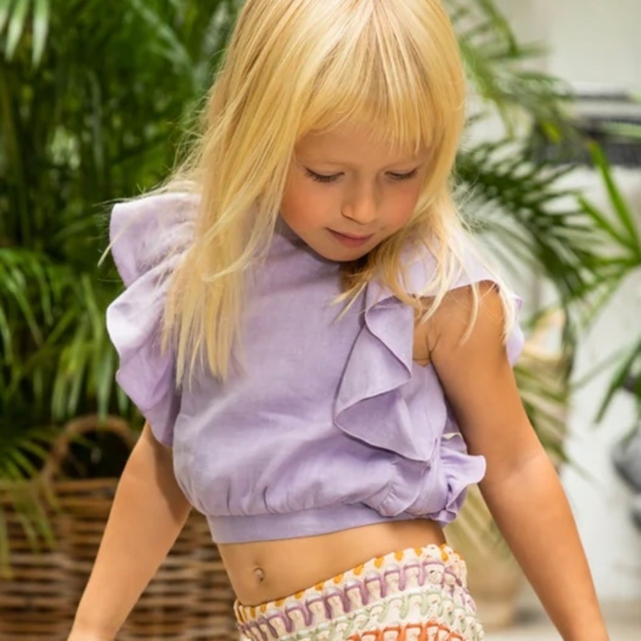 LILAC LINEN TOP