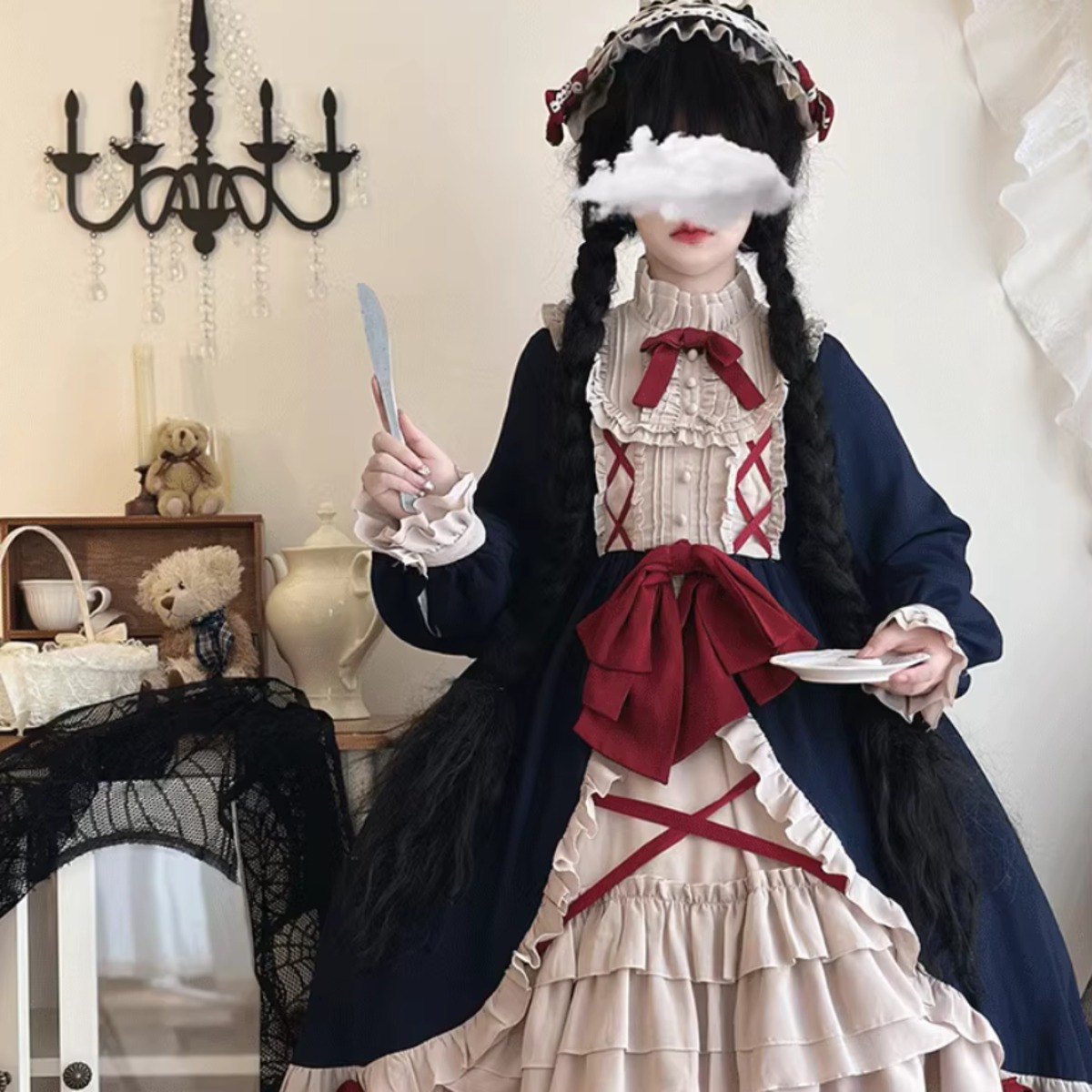 ロリータファッション通販 SEASONZ クラロリ ワンピース 大きいサイズ Ｌ XLサイズ ロマンティック ゆめかわ ロリータファッション  lolita | ロリータファッション通販 SEASONZ〜女の子の可愛いがギュッと詰まったお店～