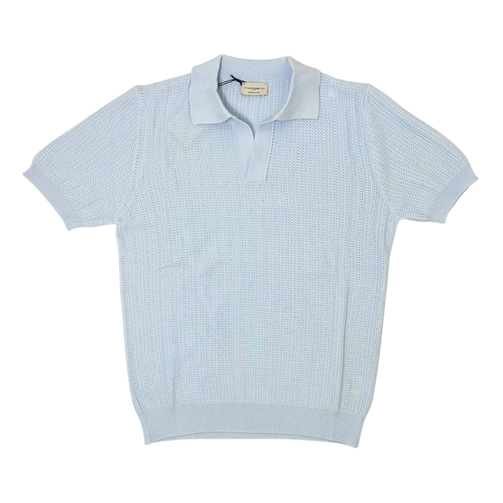 morgano(モルガーノ) Skipper Polo Knit(3071412/1555)/SAX