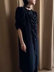 MADE IN JAPAN black drape dress-5235-4
