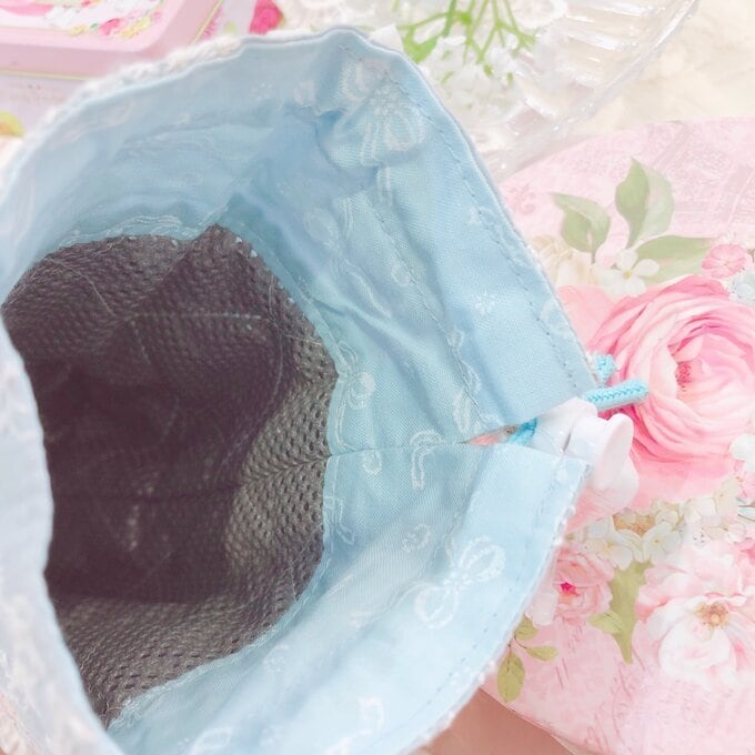 沸騰ブラドン レア イングリッシュローズ 薔薇 巾着バッグ ポーチ