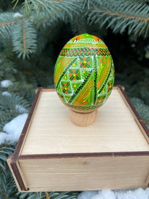 装飾用プィサンカ（イースターエッグ）with stand　コロミヤ博物館モデル