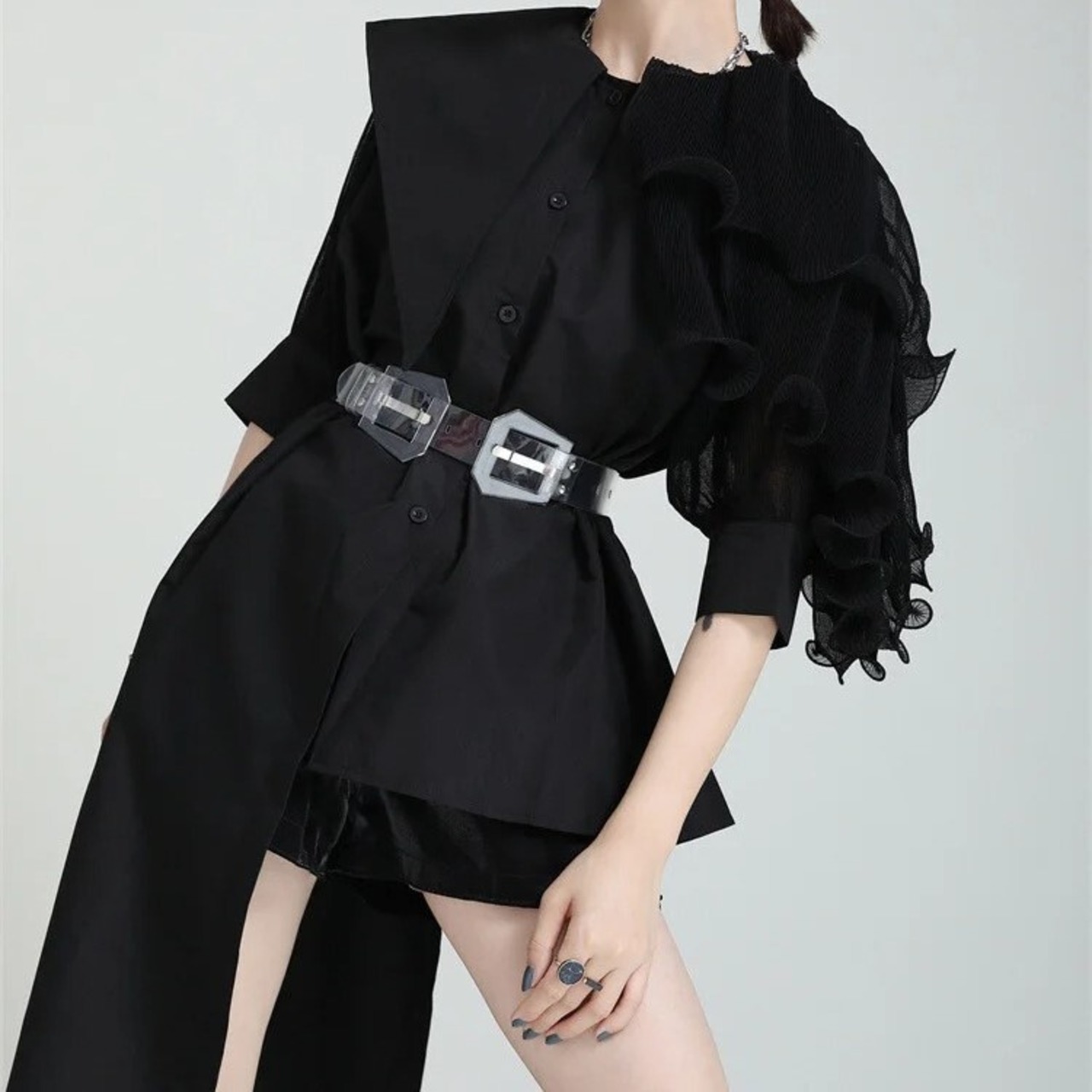 Irregular Half Long Shirt / イレギュラー ハーフ ロング シャツ