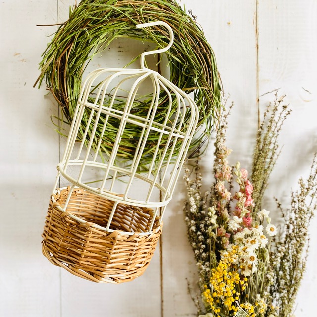 ホワイトワイヤーバードケージ