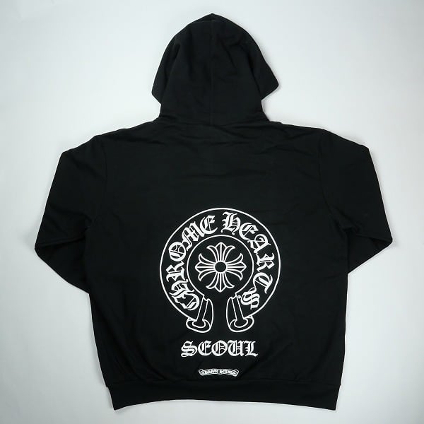 ズンズンページクロムハーツフルジップパーカーサイズＬ CHROME HEARTS Vertical Arm Logo Zip Up Hoodie Size L クロムハーツ