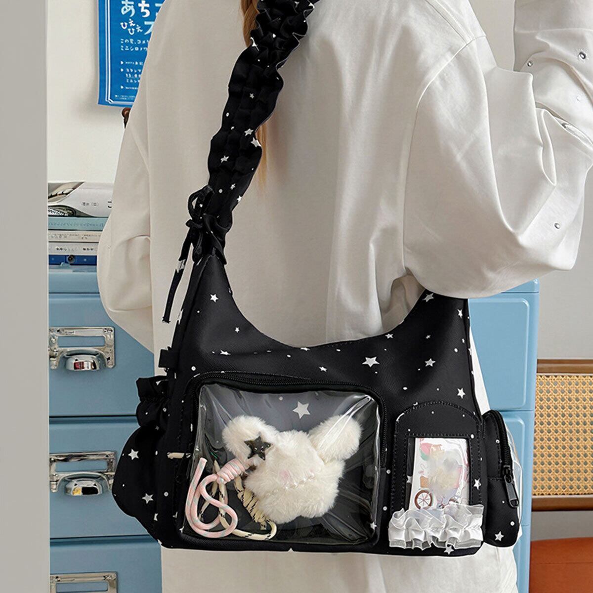 痛バッグ ショルダー バッグ レディース 韓国 痛バ おしゃれ 大人 かわいい 推し活 イベント ライブ フェス 軽量 大容量 トートバッグ 大人可愛い 大人女子