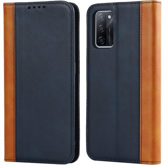 OPPO A55s 5G ケース 手帳型 オッポ a55s 5g カバー オッポ エーゴーゴーエス ファイブジー 手帳ケース oppo a55s 5g case Zouzt 合成皮革 財布型 カード収納 ベルトなし マグネット スタンド 4色 ブルー+イエロー 1199