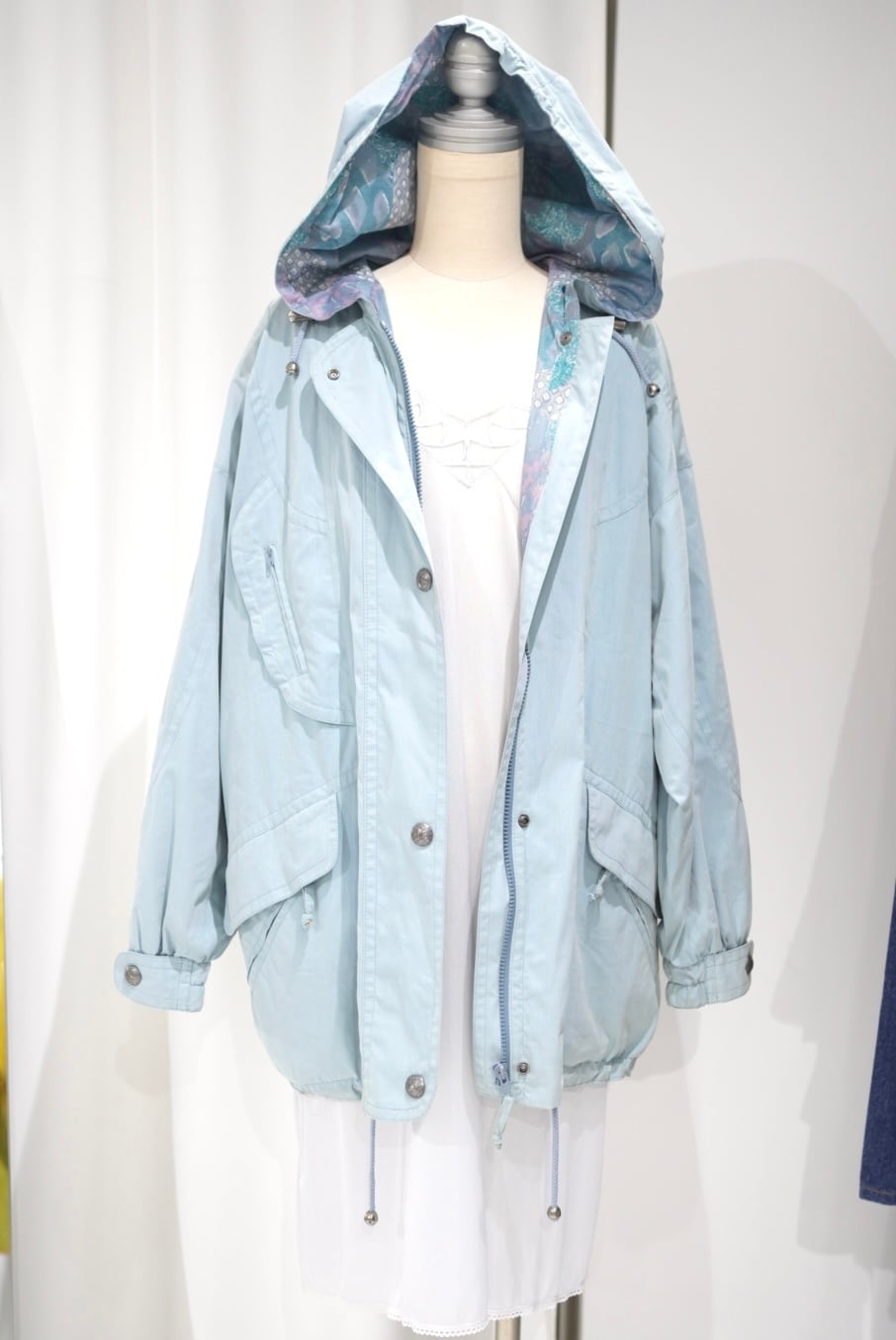 ice blue nylon blouson