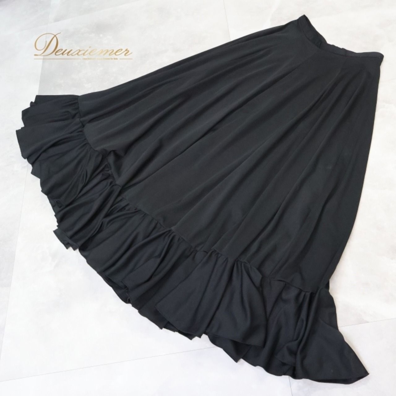 フラメンコ 衣装 ファルダ スカート ペチコート 黒 レッスン 練習着 無地 柔らかい ボランテ フリル ブラック系 フェミニン スカートファルダ おしゃれ 軽やか 踊りやすい シンプル 黒色 柔らか素材 フリル付き ペチコートレッスン