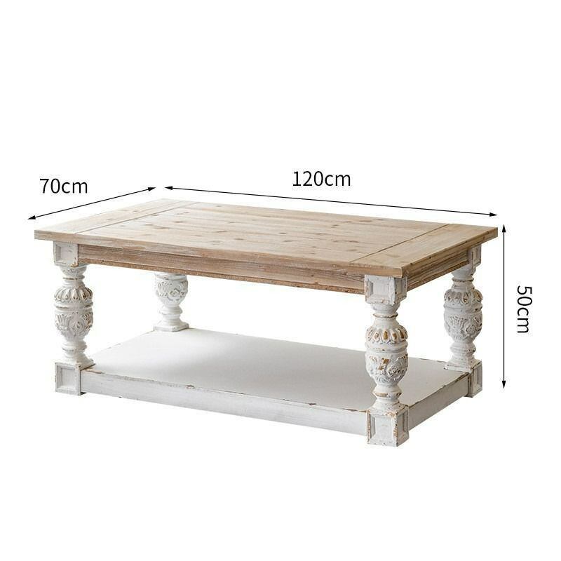 【良品】シャビーシック センターテーブル コーヒーテーブル センターテーブル ヴィンテージ調 ヨーロピアンスタイル 木製 シャビー