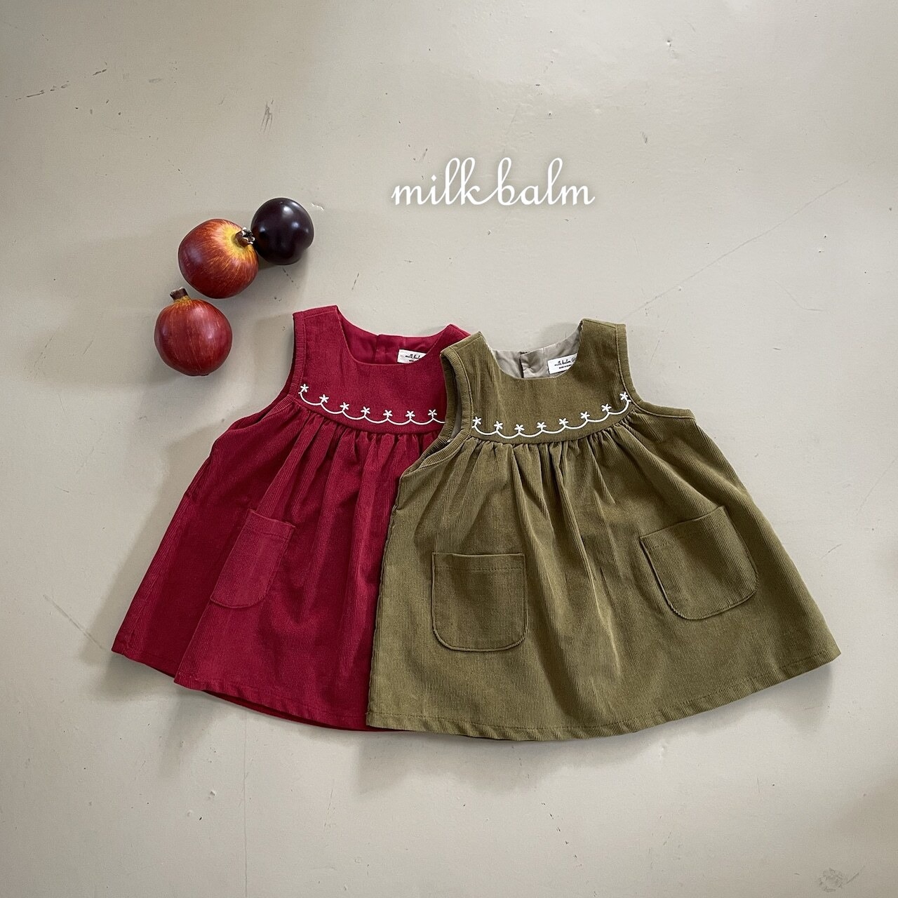韓国子供服 / 26Autumn / Milkbalm / ベイリー ワンピース / 女子服 / キッズ服 / 秋服 *XS~XL*