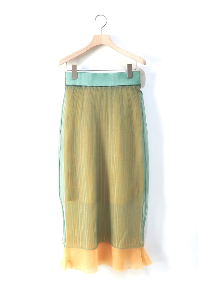 OPEN SESAME CLUB / haze layered skirt -Yellow-