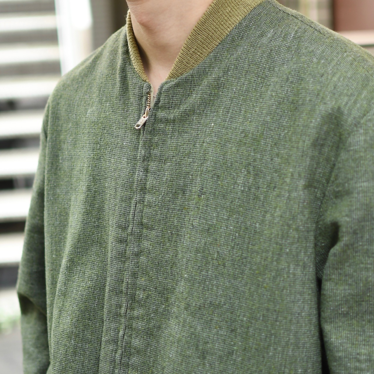 wool×cotton reversible blouson