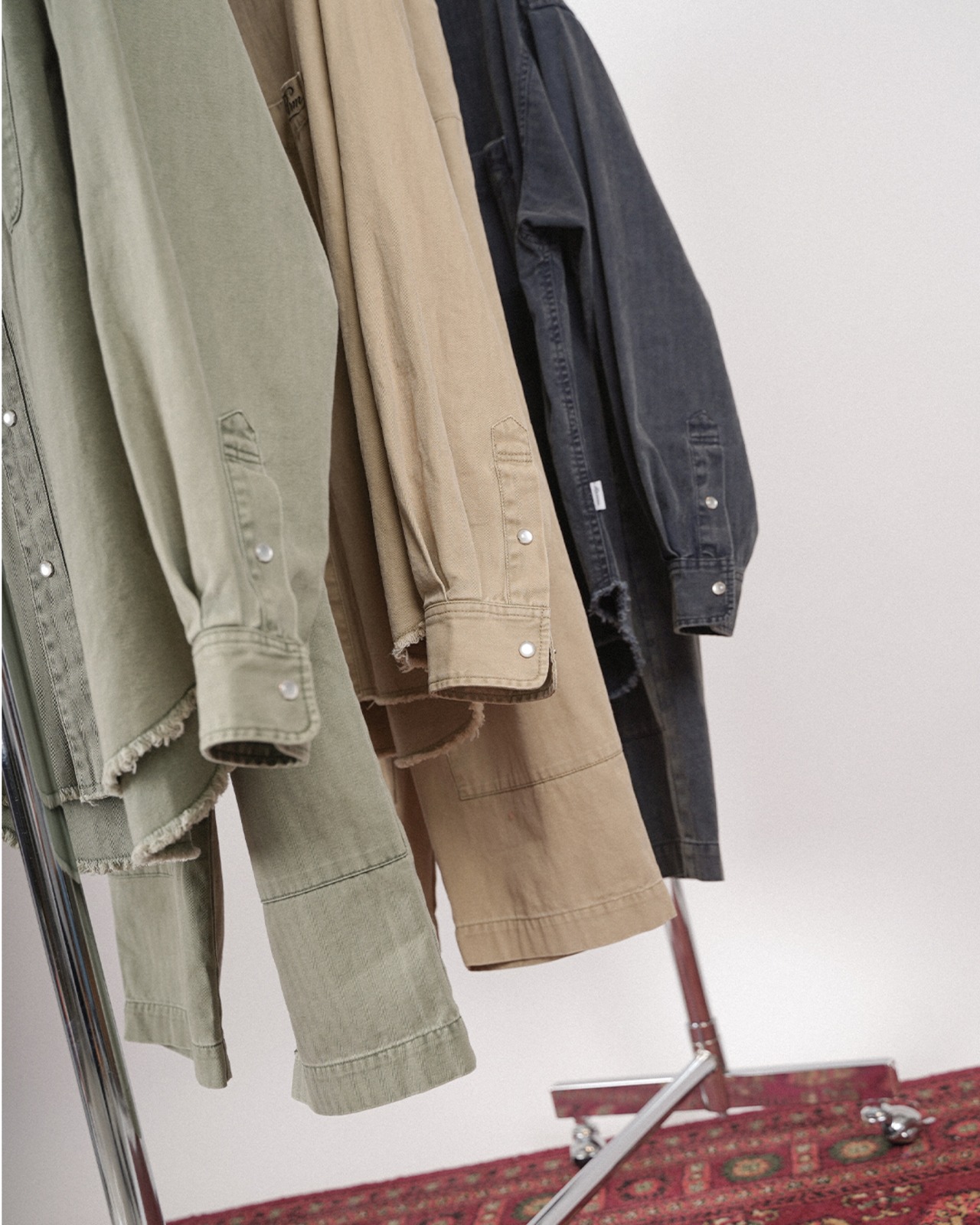 【#Re:room】VINTAGE WASHED COLOR BIG SHIRTS［RES123］