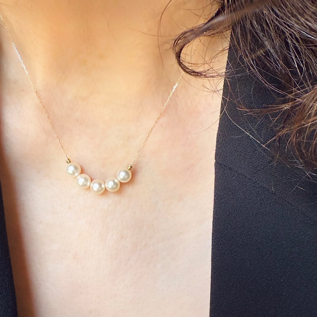 アコヤパール ネックレス K18イエローゴールド チェカ 鑑別書付