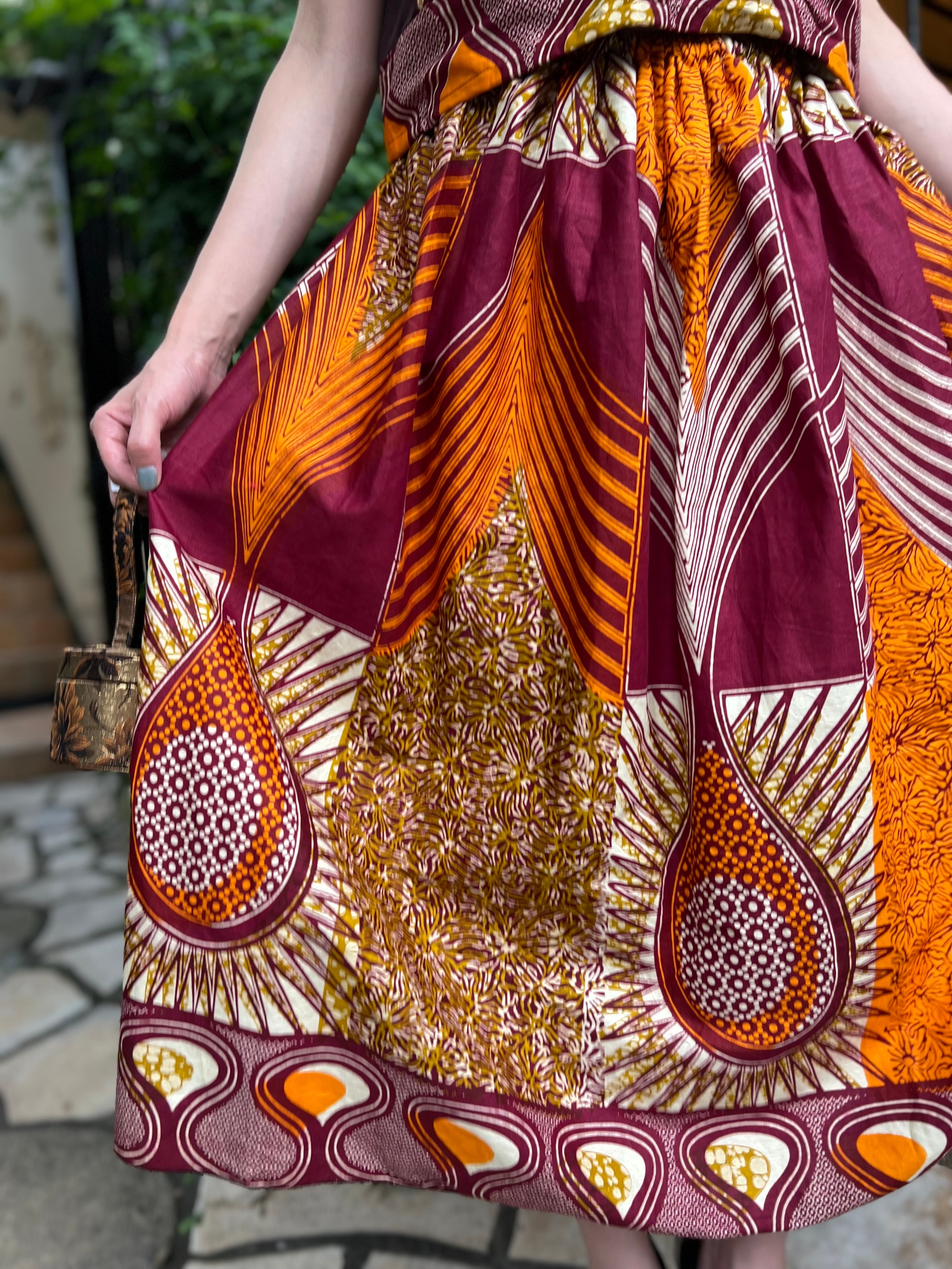 Vintage african batik cotton poly set up ( ヴィンテージ アフリカン