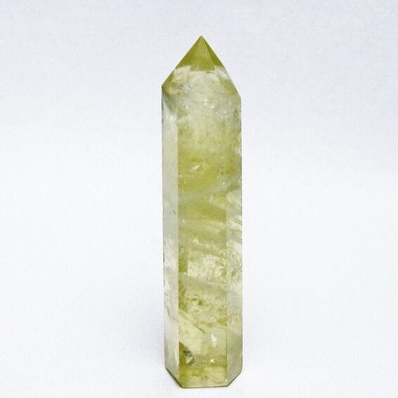 シトリンクォーツ 六角柱 シトリン ポイント 置物 一点物 142-10526