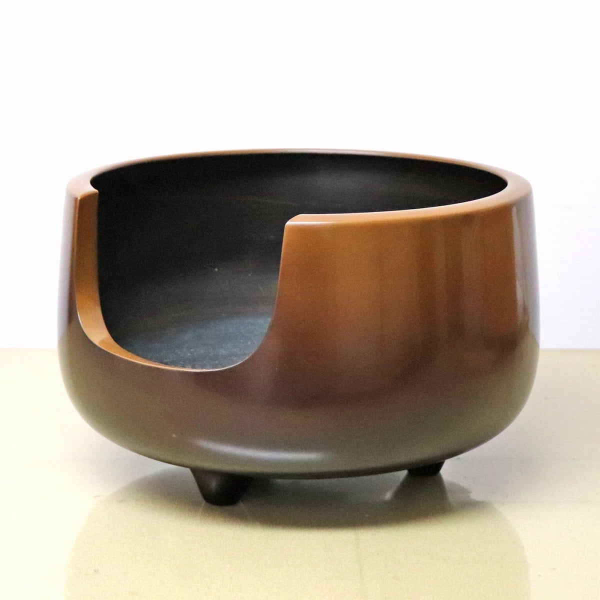 秋本宗幹・道安風炉・唐銅・茶道具・No.221218-34・梱包サイズ