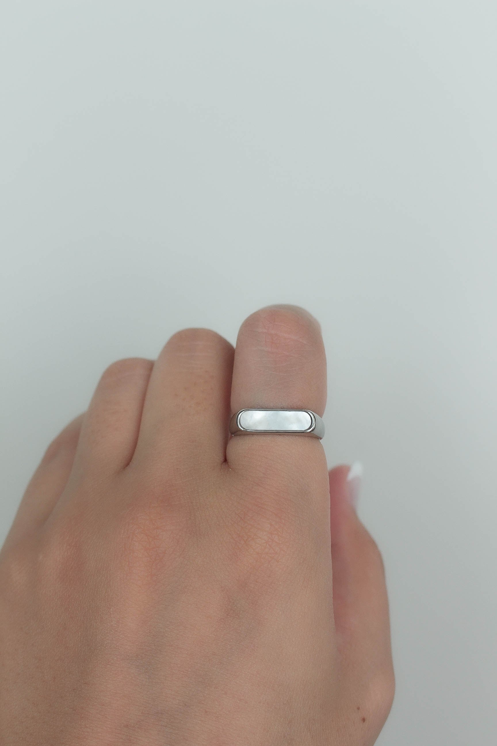 Elongated Cushion Ring / Silver