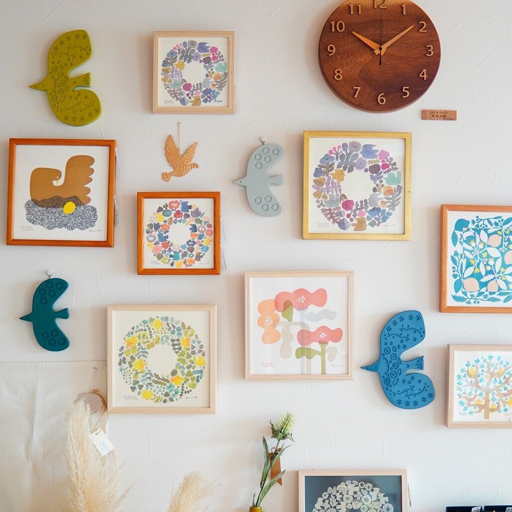 レジンの壁飾り バード レース(2色)/鳥 Lサイズ