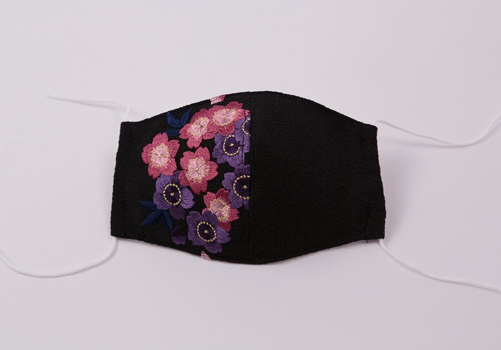 【着物マスク】チャーム付き・刺繍マスク- KOTOHOGI(m00402)