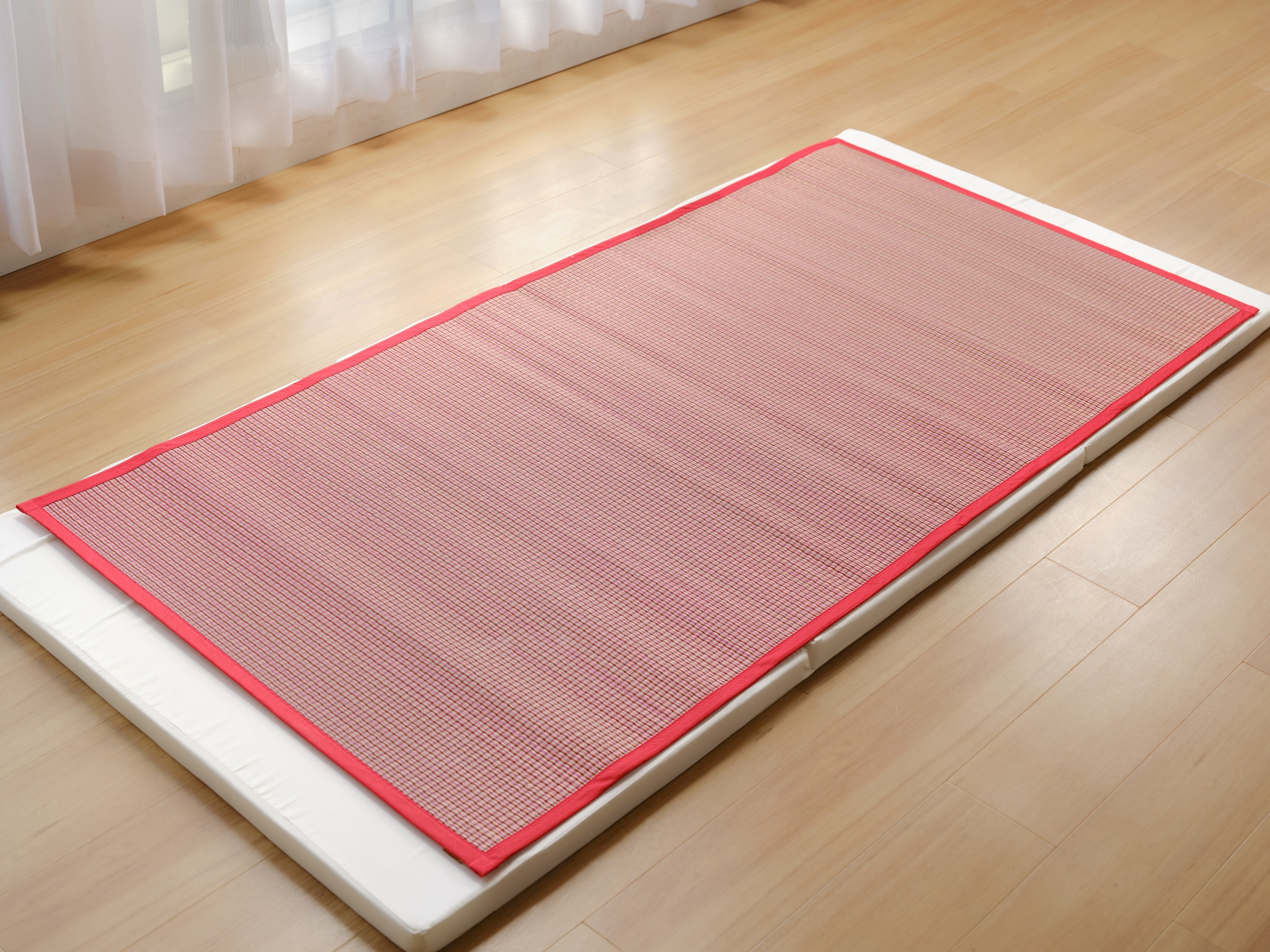 国産 寝ござ】カラフル寝ござ - ピンク 87×174cm | 松正 福岡花