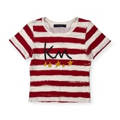 KEITA MARUYAMA ケイタマルヤマ TOKYO PARIS ボーダー柄 半袖 Tシャツ カットソー /ホワイト×レッド