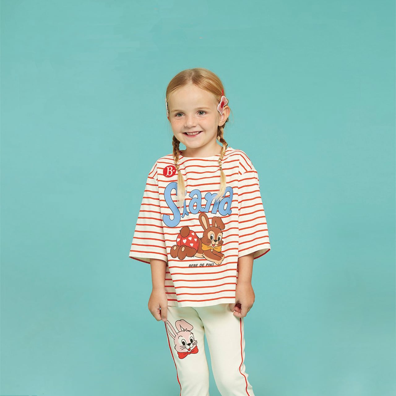 BEBE DE PINO】シアナ 七分丈ストライプTシャツ | Bambini101